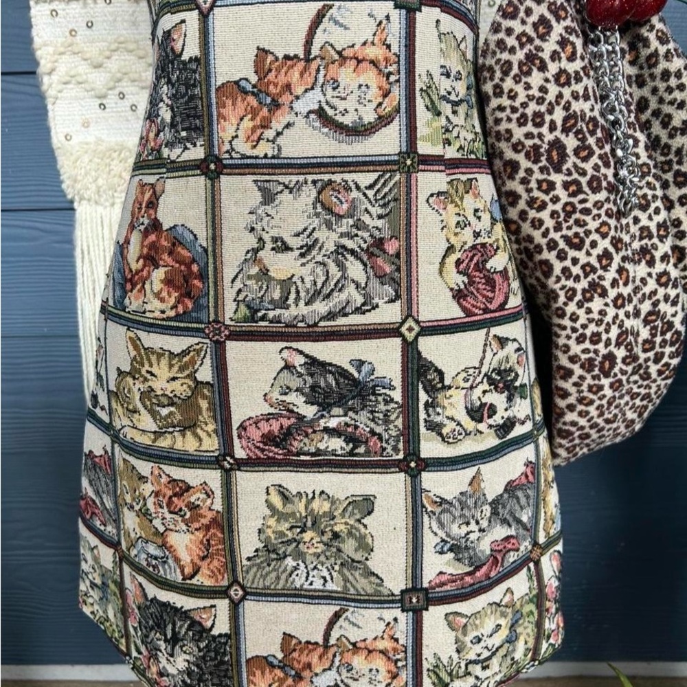 Cider Cat Print Patchwork Dress - image 6
